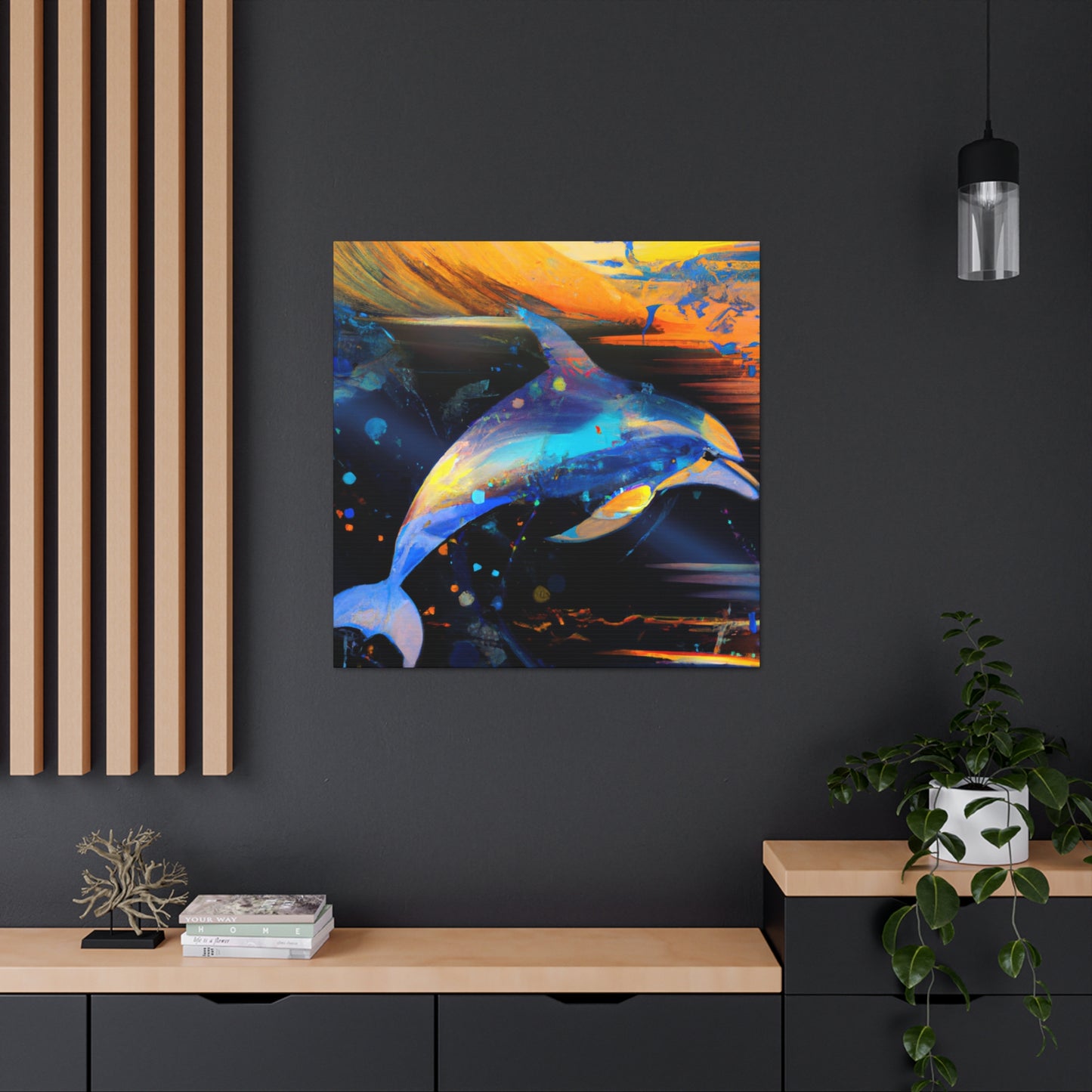 Dolphin Swim Seascape - Canvas