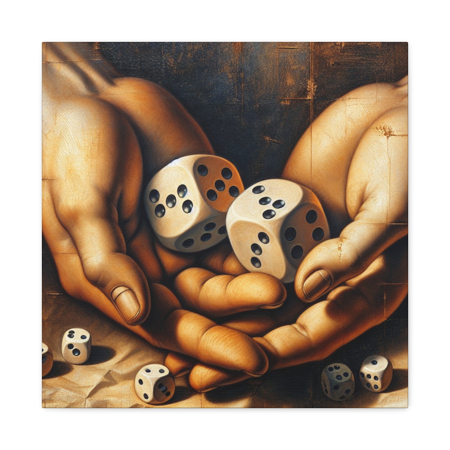 "Fortunes Unveiled: Divine Dice" - Canvas