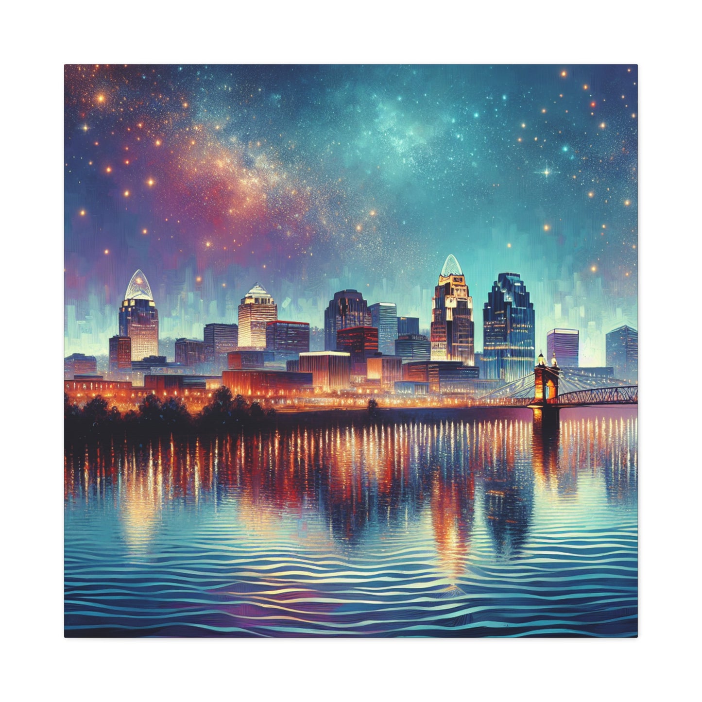 "Urban Tapestry of Cincinnati" - Canvas