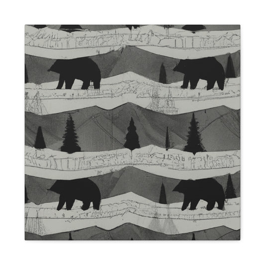 "Black Bear in Deco" - Canvas