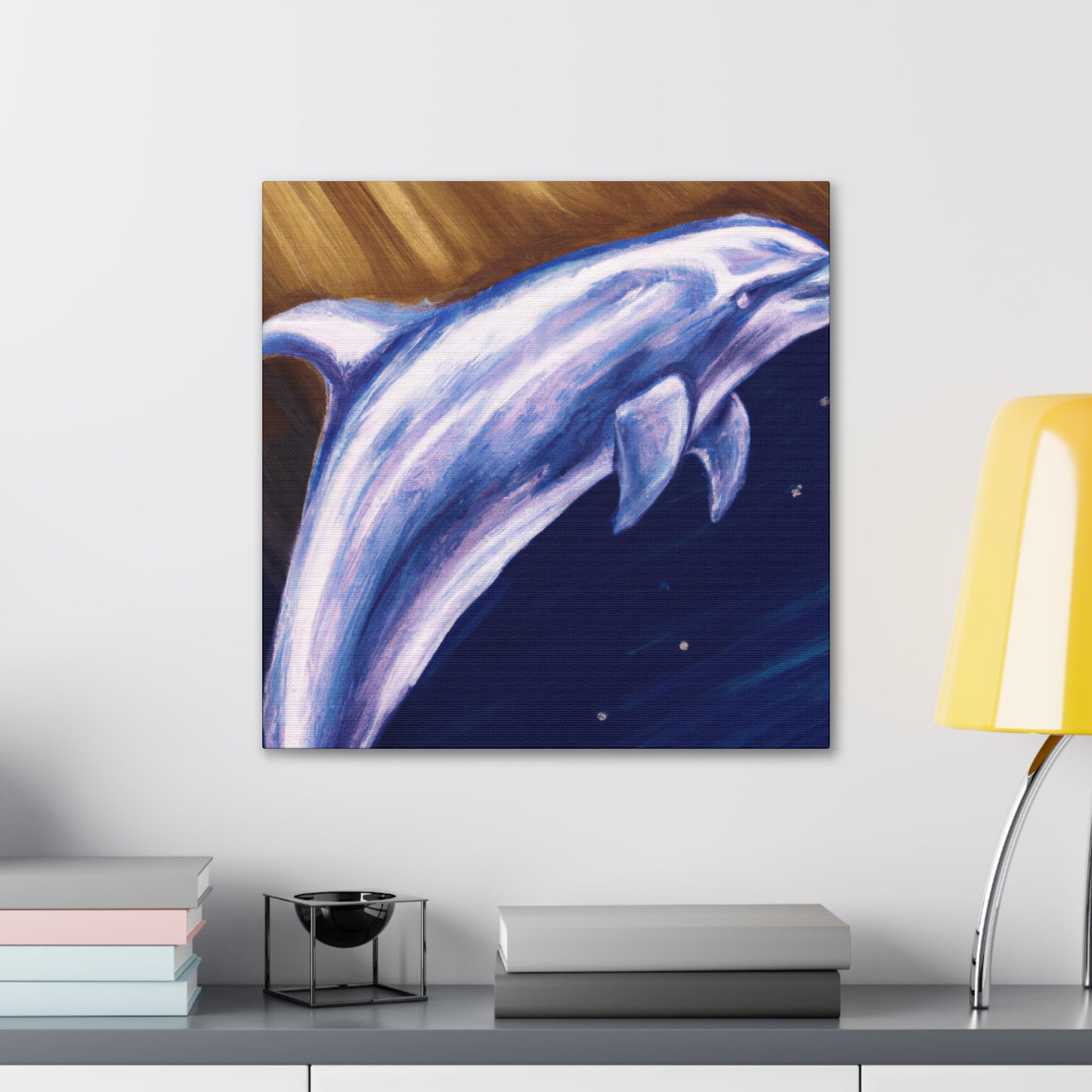 "Dolphin's Joyful Dance" - Canvas