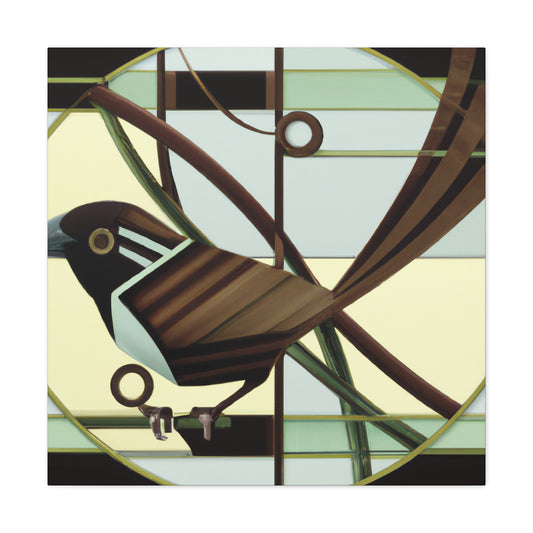 "Song Sparrow in Deco" - Canvas