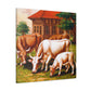 Cows in a Meadow - Canvas