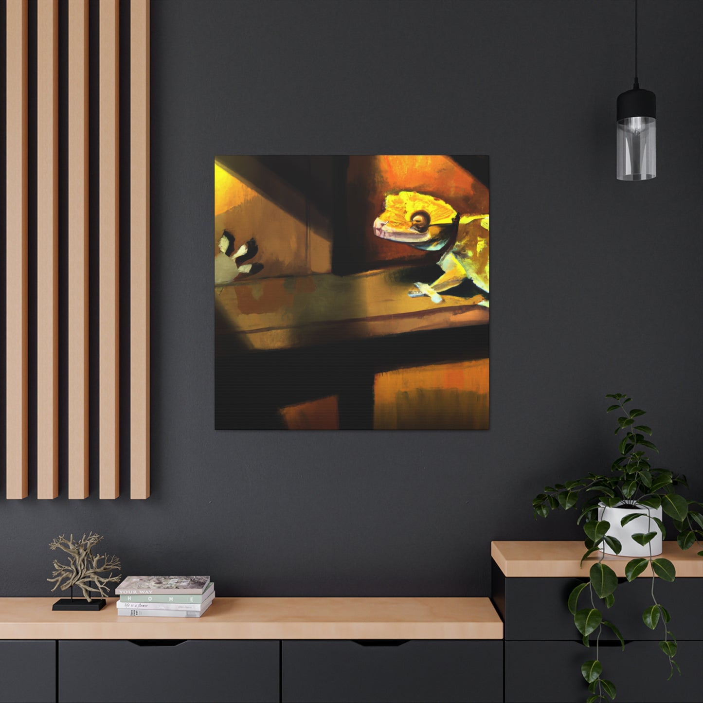 "Crested Gecko Fantasy Art" - Canvas