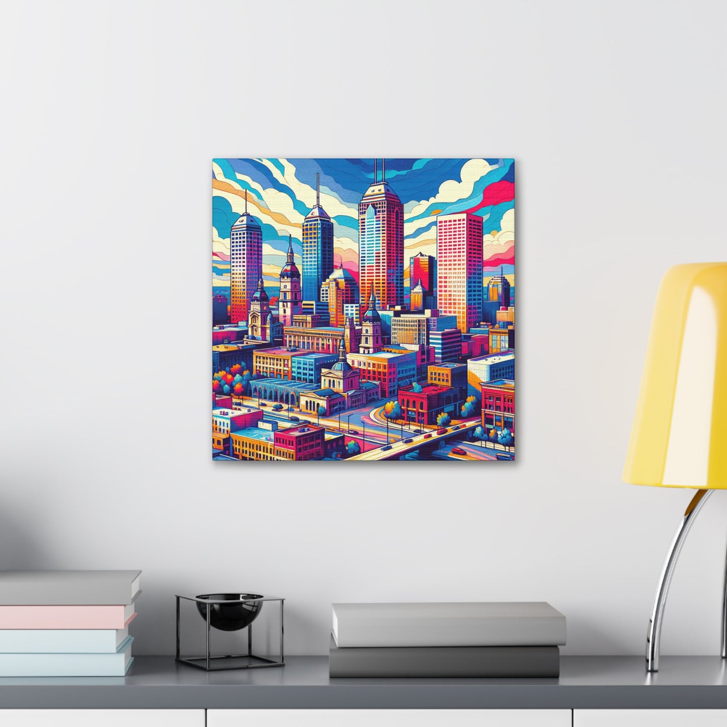 "Indy's Flourishing Urban Canvas" - Canvas