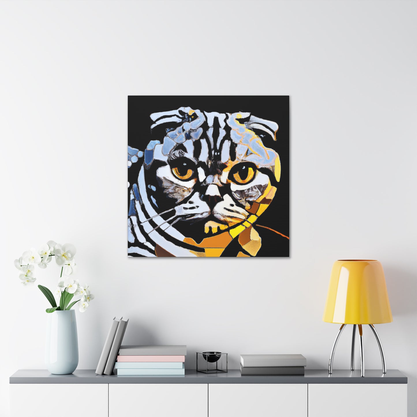 "Feline Art Deco Purr" - Canvas