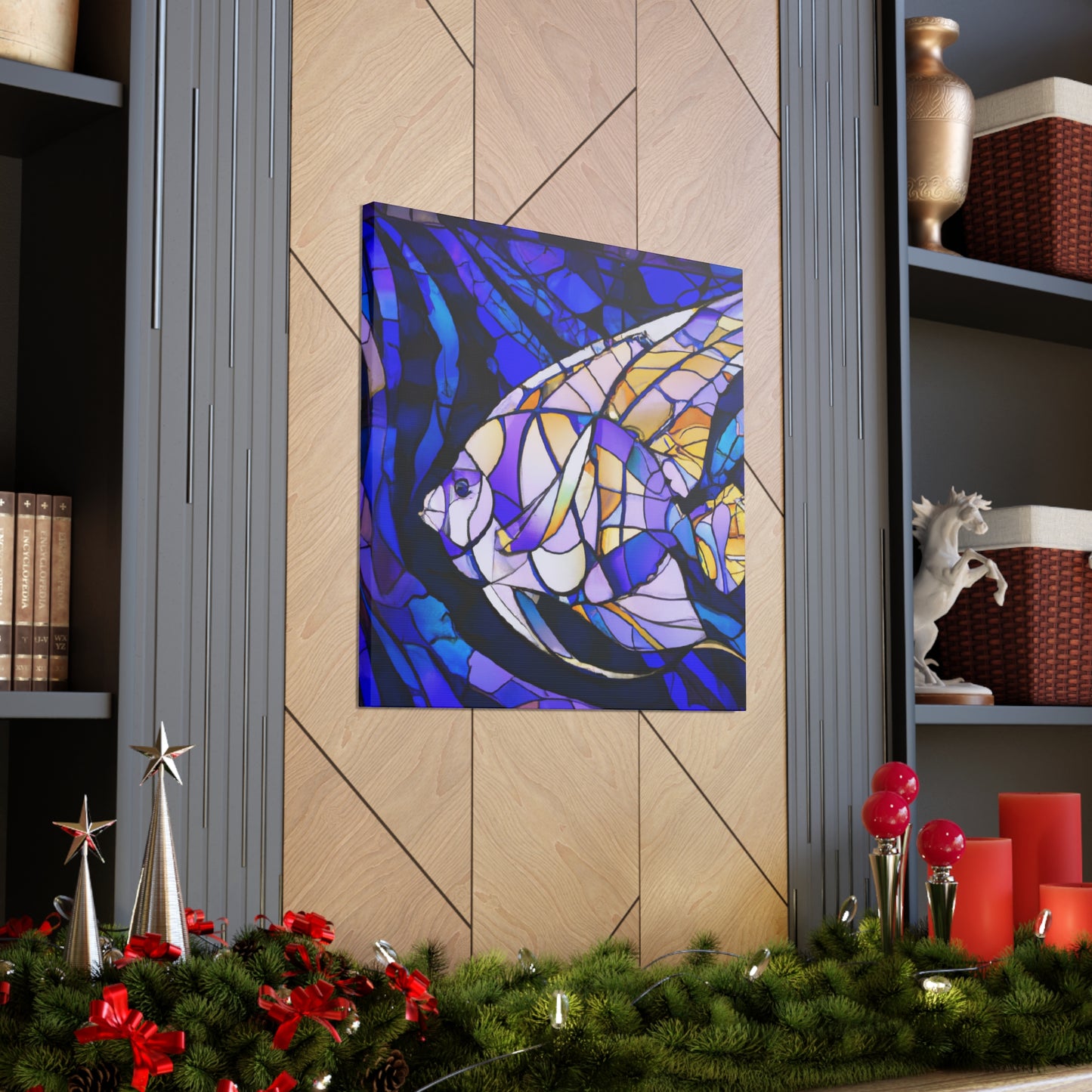 Aquatic Art Deco Angel - Canvas