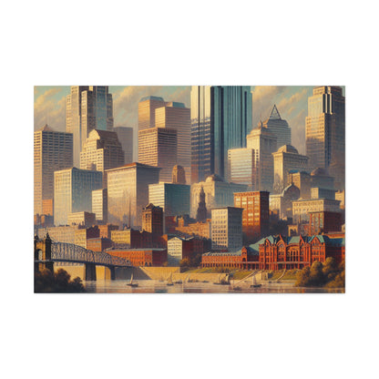 "Riverside Serenity: Cincinnati" - Canvas