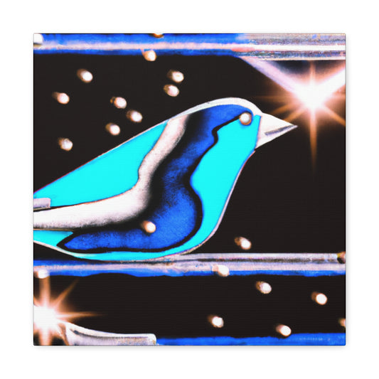 "Bluebird in Arid Blooms" - Canvas