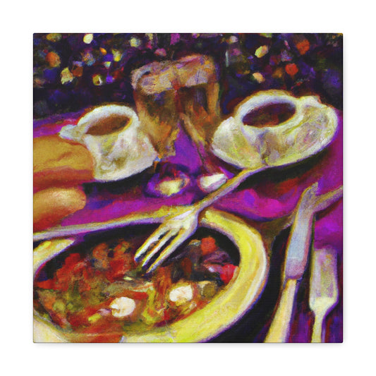 Dining in Moonlight. - Canvas