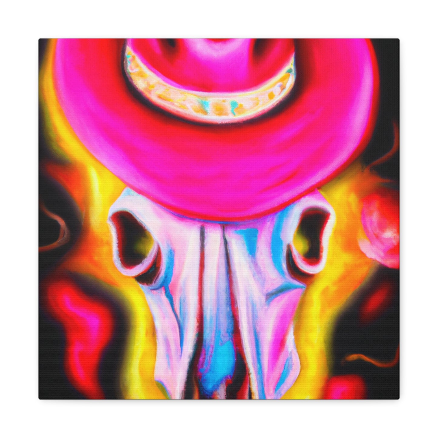 "Cow Skull in Deco" - Canvas