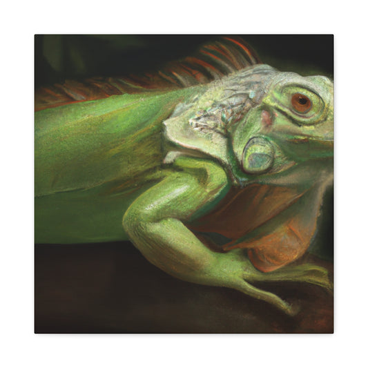 "Iguana's Emerald Splendor" - Canvas