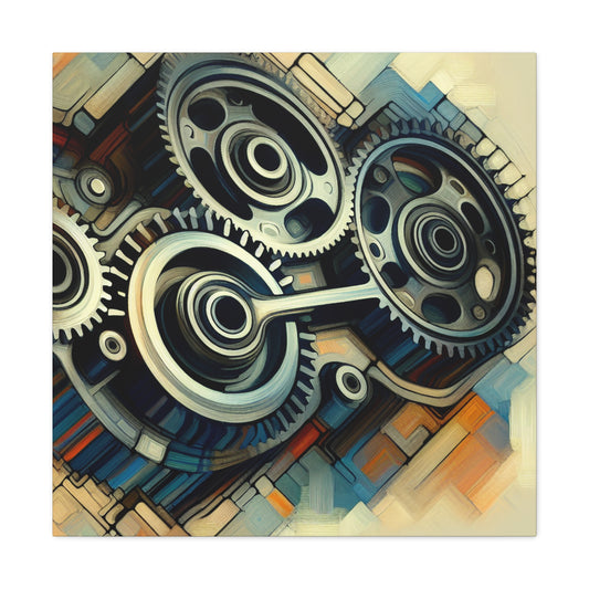 "Mechanical Musings: Crankshaft Symphony" - Canvas