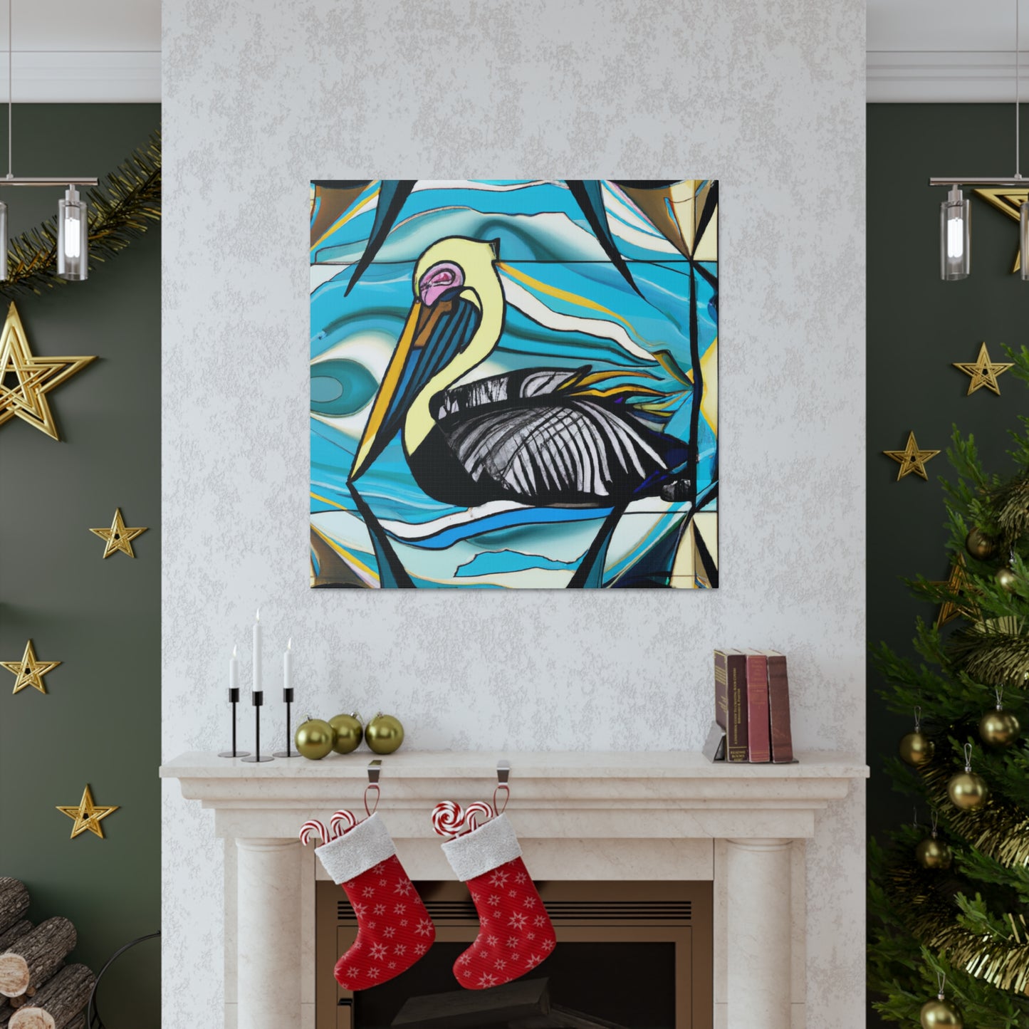 Pelican in Art Deco - Canvas