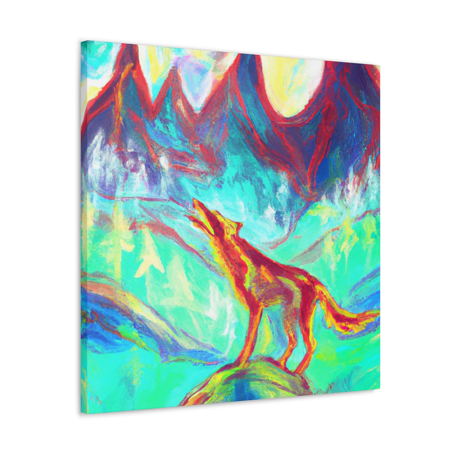 "Wolves in Fauvist Hues" - Canvas