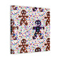 Gingerbread Man Pointillism - Canvas