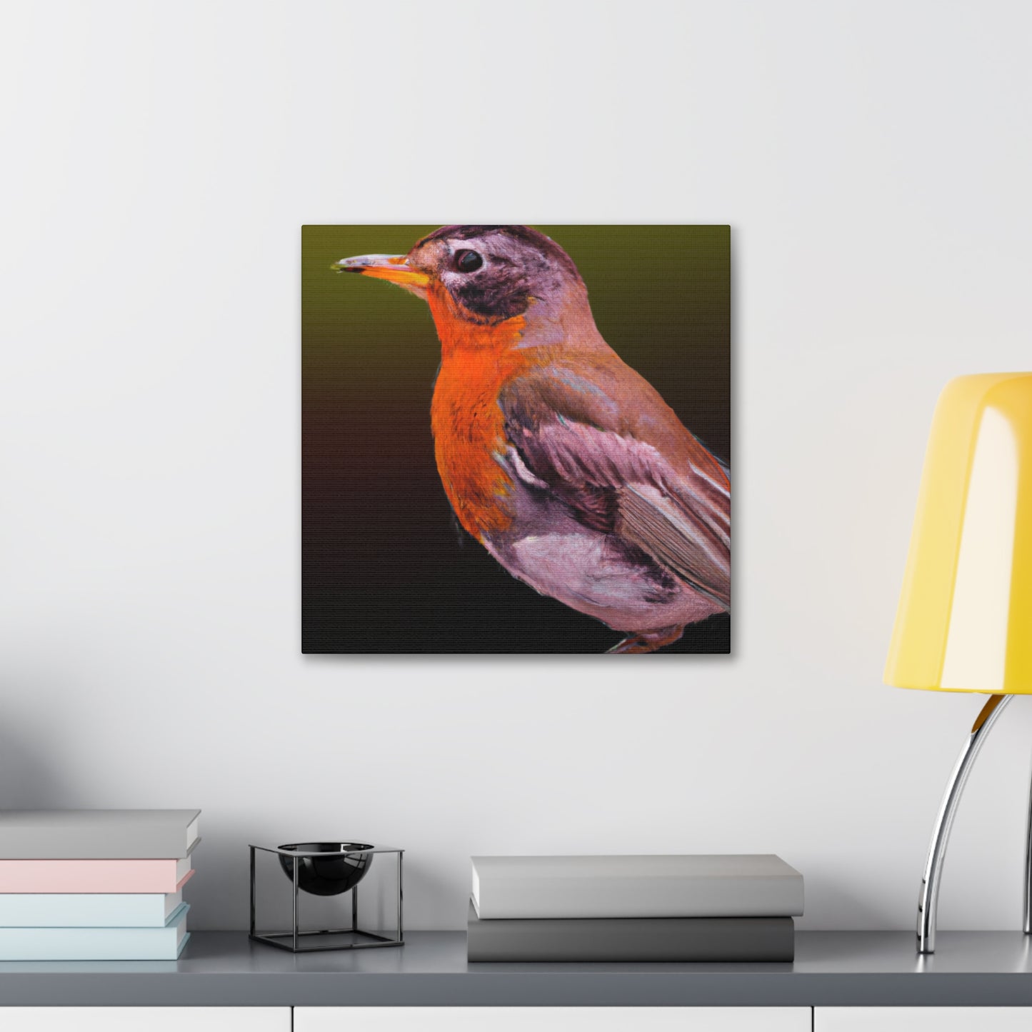 "American Robin in Oil" - Canvas