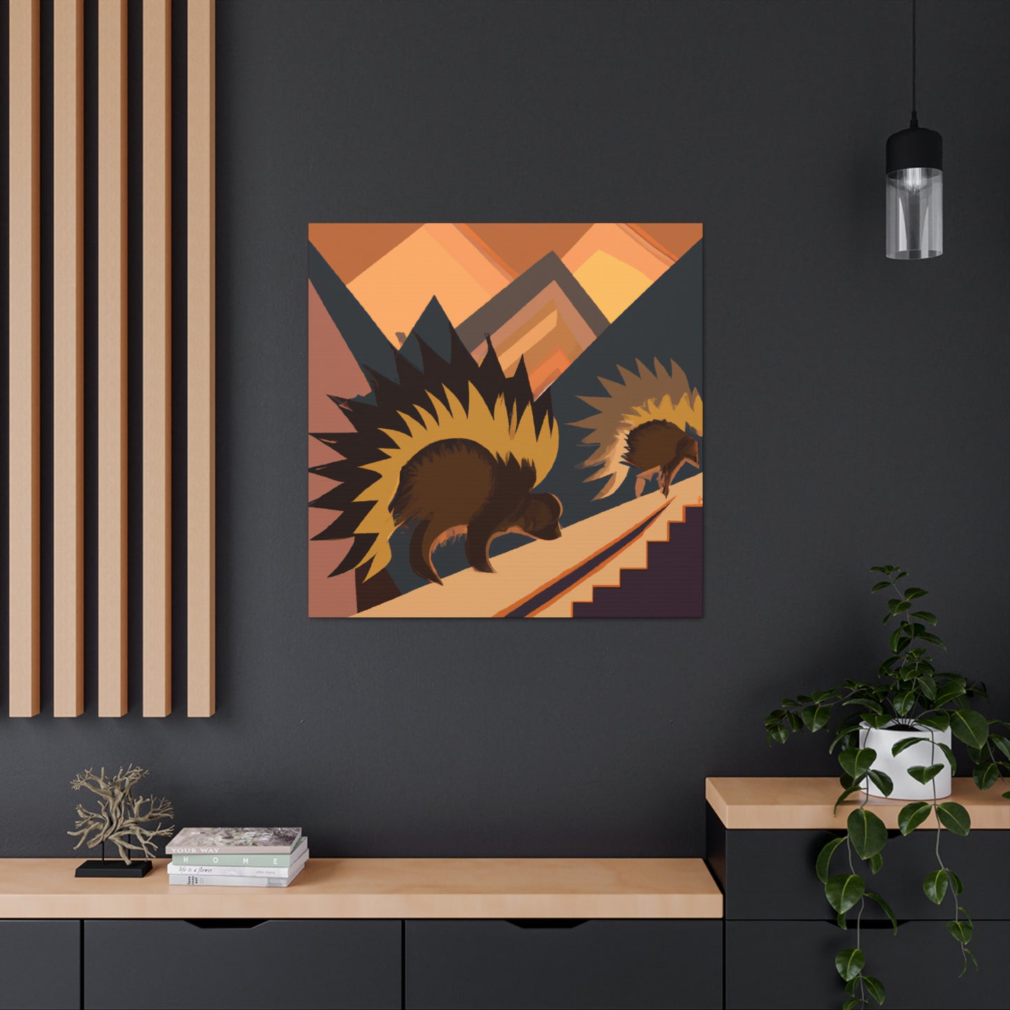 Porcupine in Art Deco - Canvas