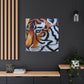 The Bengal tiger has become an iconic symbol of style and elegance in the Art Deco era of the 1920s. Its beautiful orange and black stripes, strong features, and fierce demeanor would all work to create a powerful and stylish motif. This could - Canvas