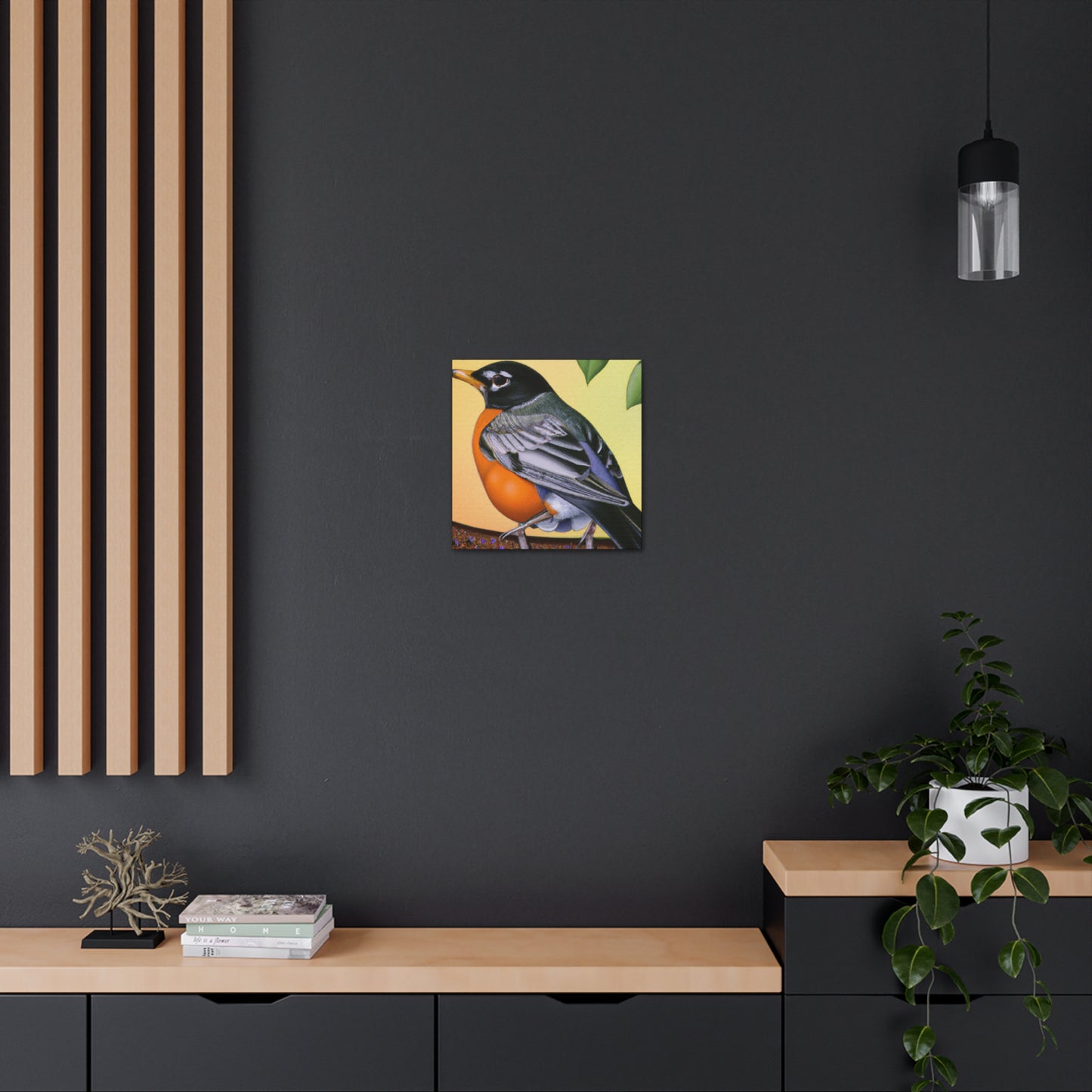 "Glamorous American Robins" - Canvas