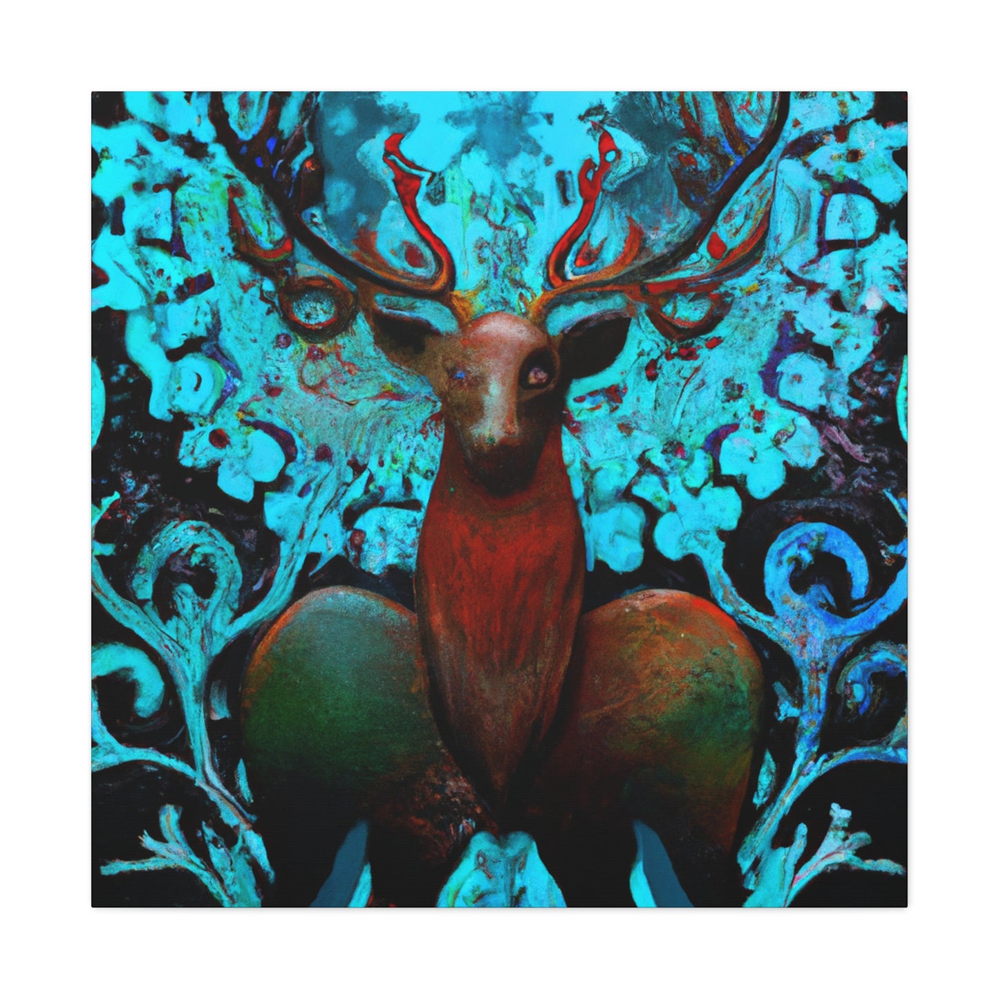 "Reindeer Reflection Realm" - Canvas