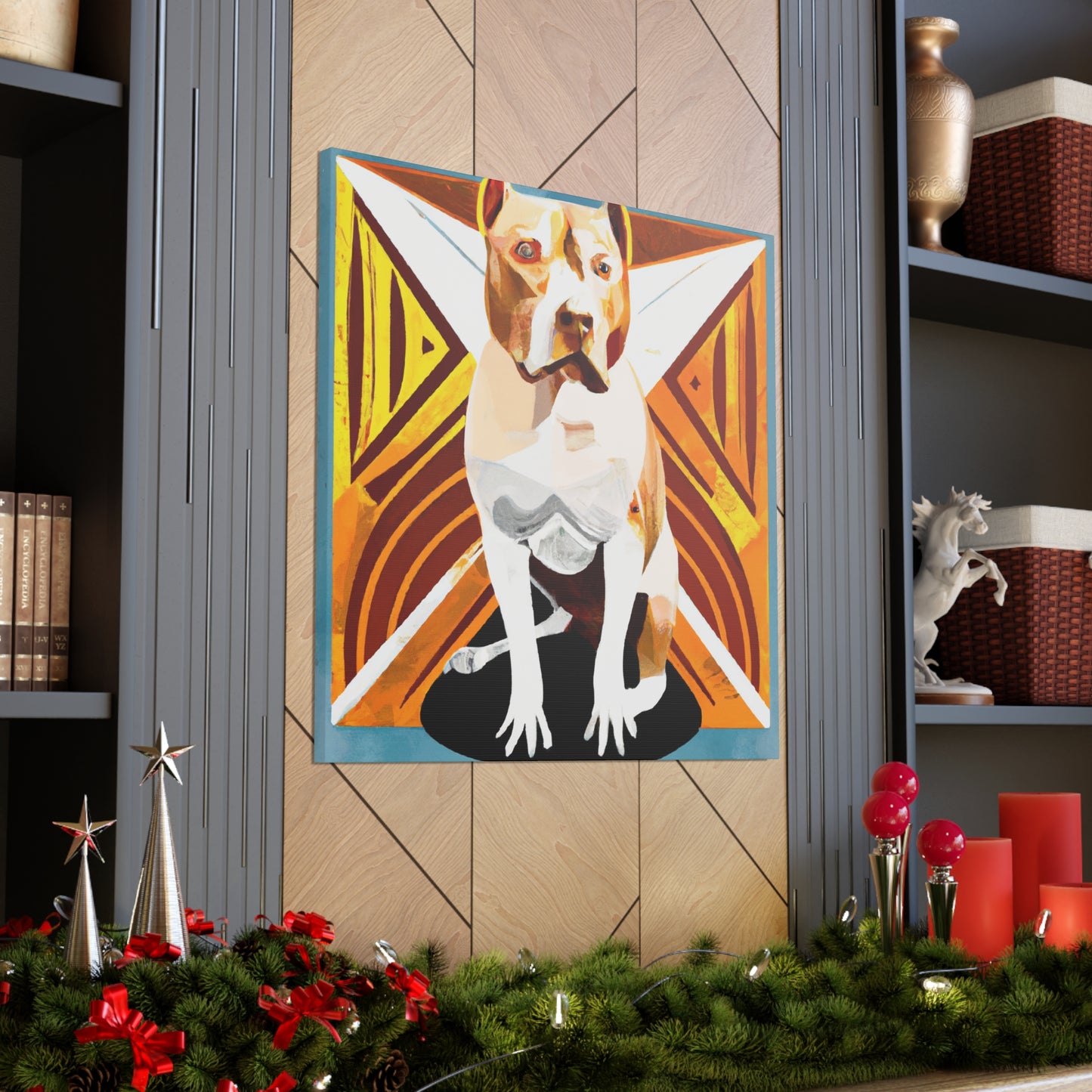 "Pitbull in Art Deco". - Canvas