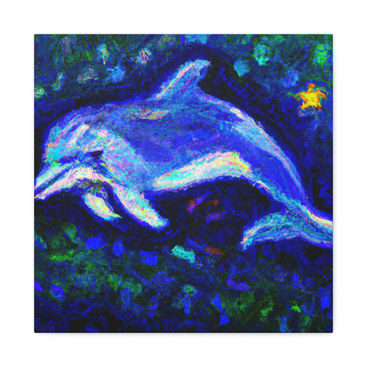 Dolphin Swimming Reflection - Canvas