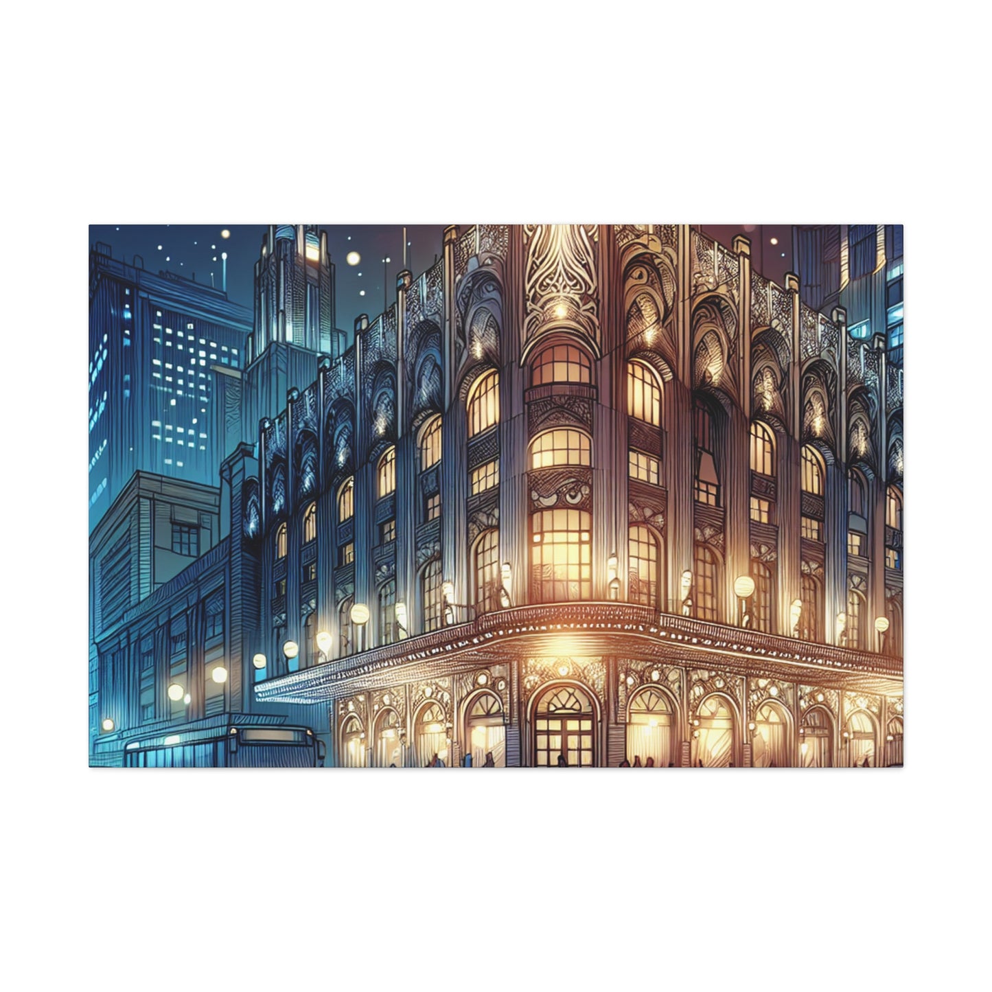 Moonlit Metropolis Magic - Canvas