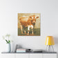 "Jersey Cow Reflection Scene" - Canvas