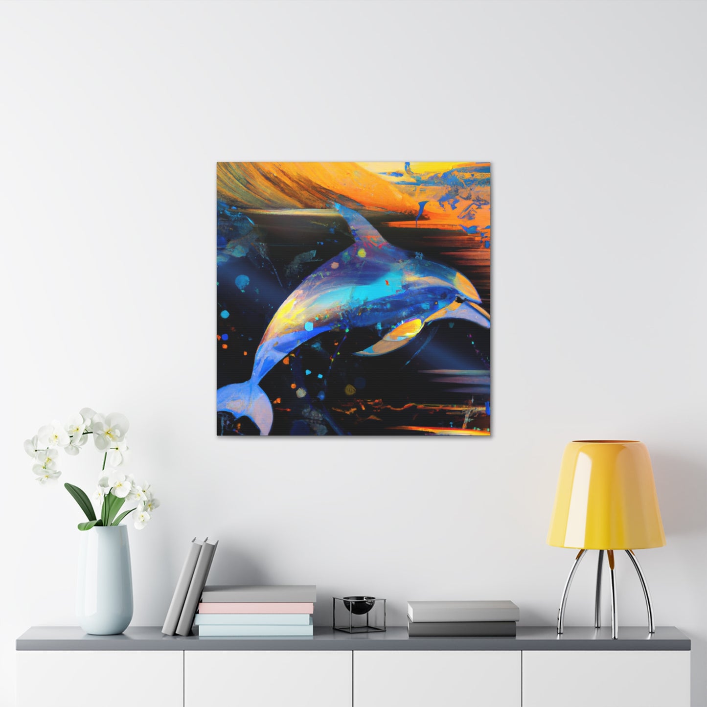 Dolphin Swim Seascape - Canvas