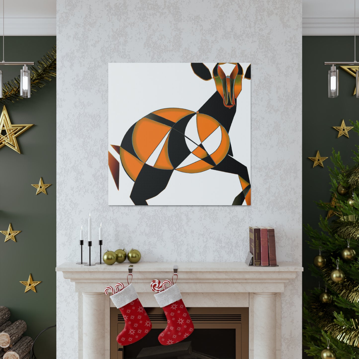 "Gazelle in Art Deco" - Canvas