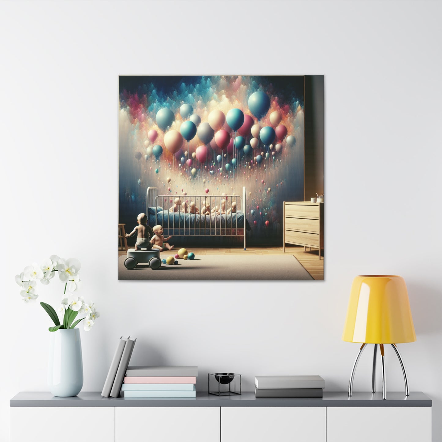 Skyward Serenade of Balloons - Canvas