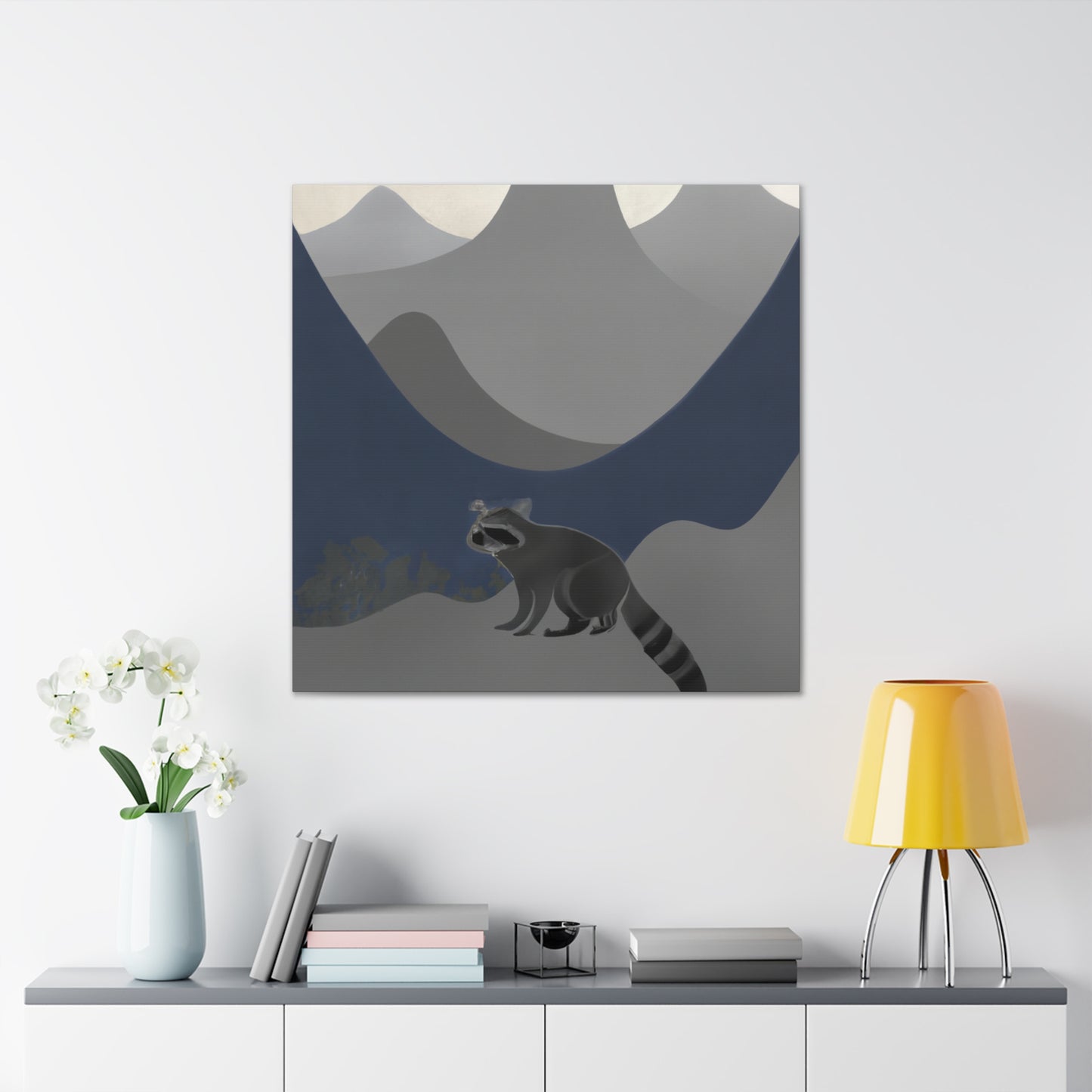 Raccoon In Blossom Time - Canvas