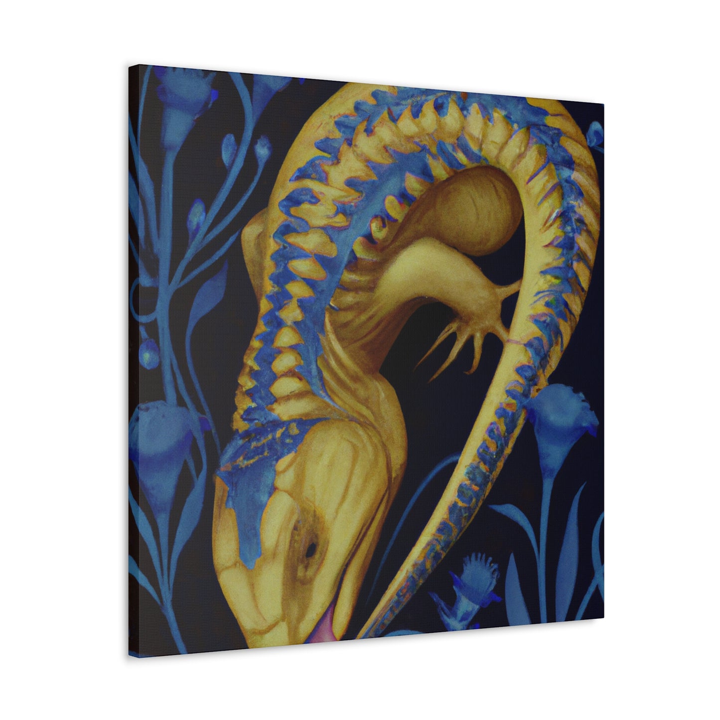 "Blue-Tongued Skink Oasis" - Canvas