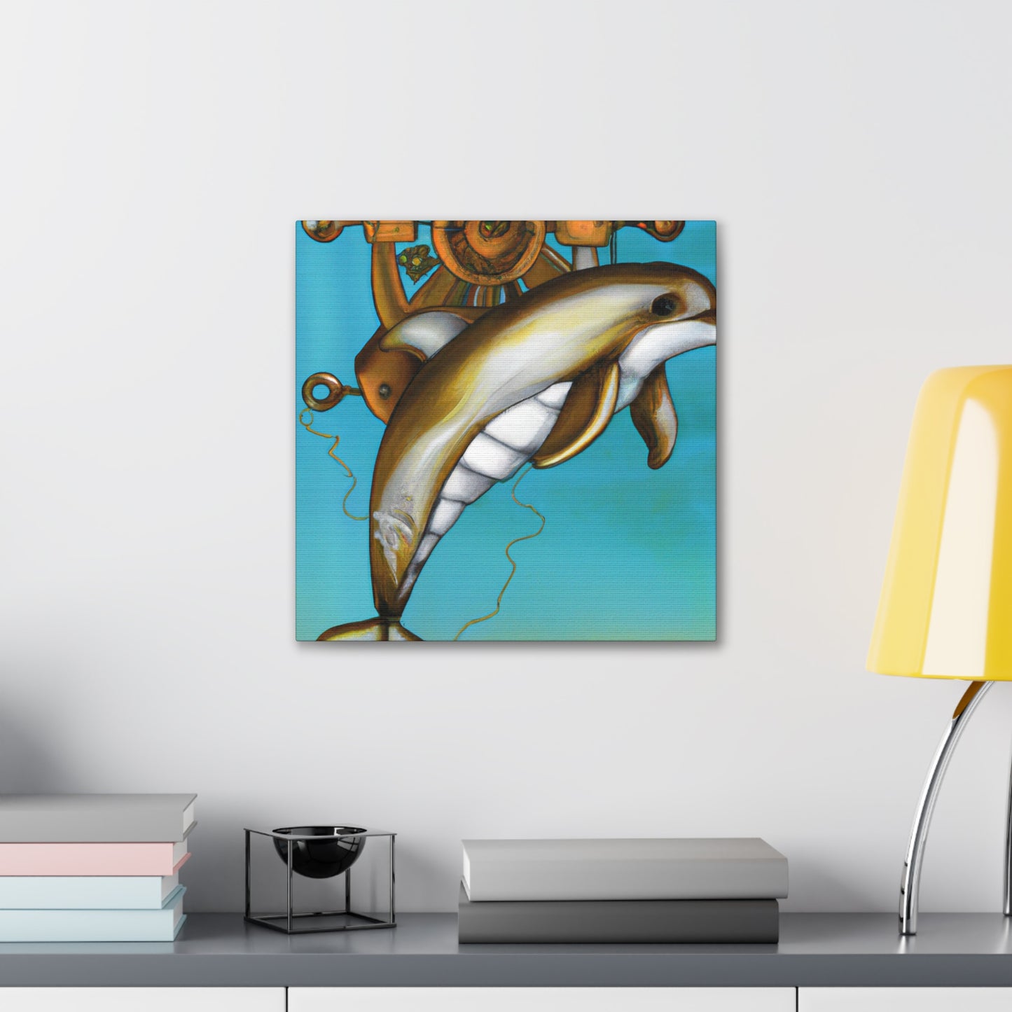 "Dolphin in Steam-Time" - Canvas