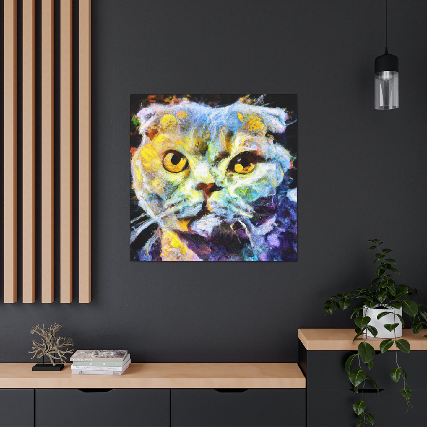 Scottish Fold Impasto - Canvas