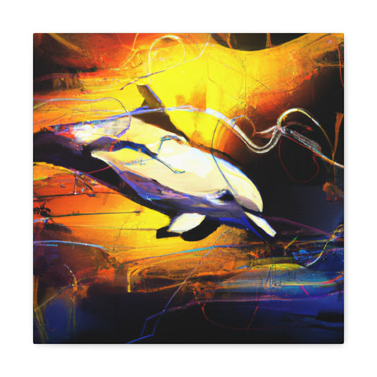 Dolphins in Moonlight - Canvas