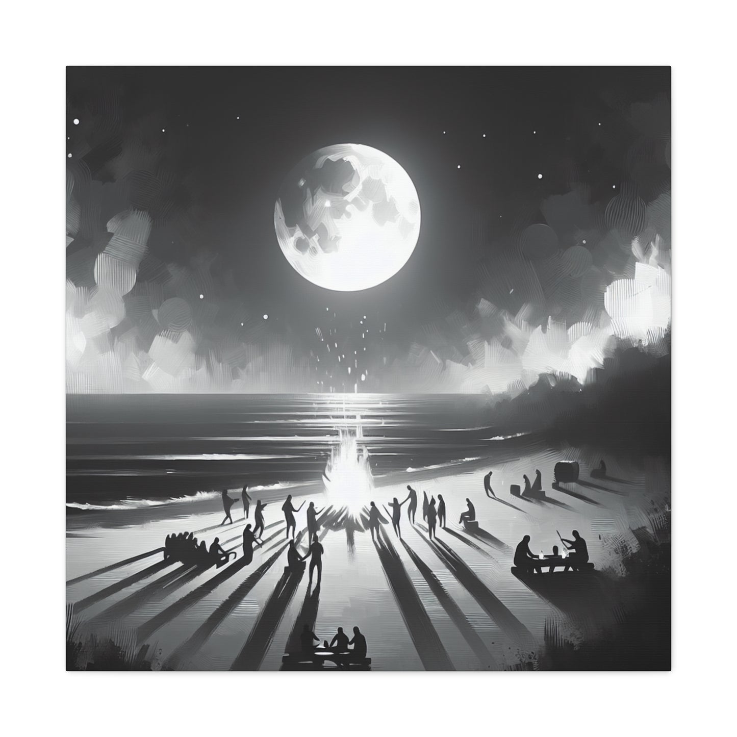 Lunar Revelry Unfolding - Canvas