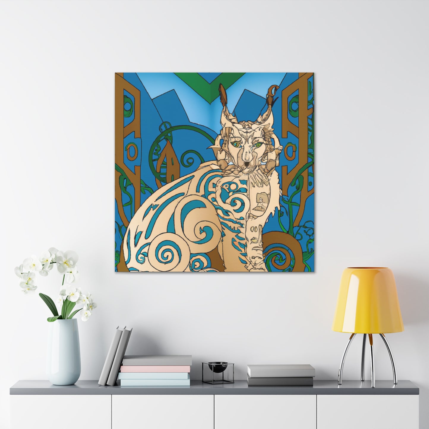 Bobcat in Bloomlys - Canvas