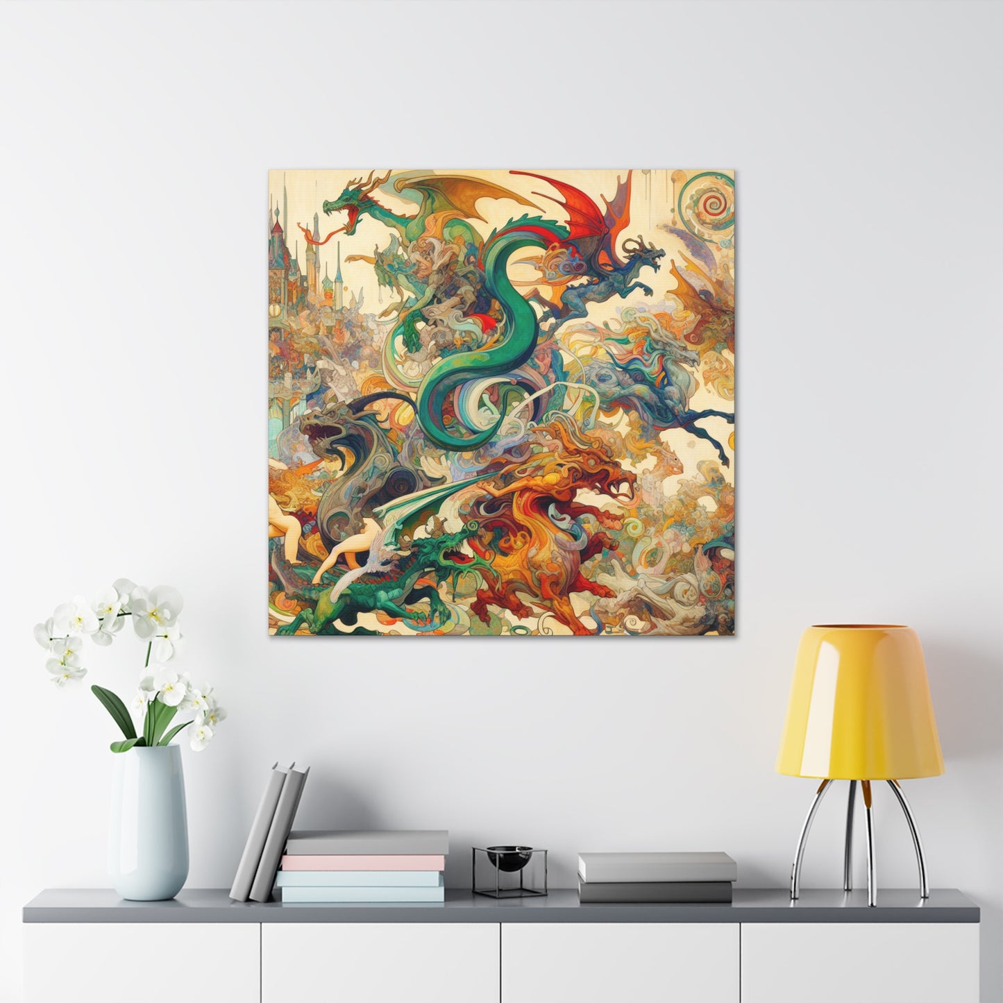 Whimsical Dragon's Dream - Canvas