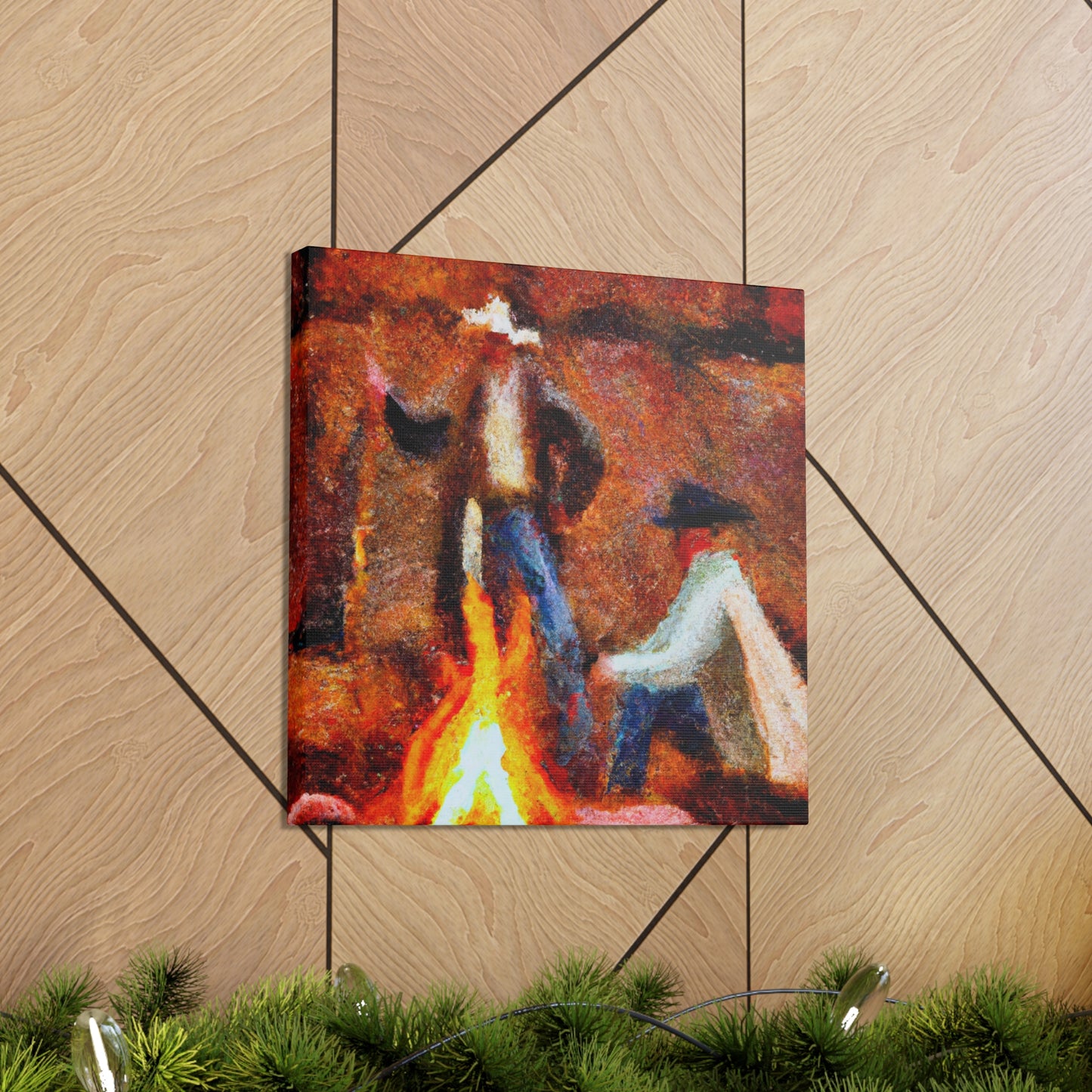 "Campfire Night Impressionism" - Canvas