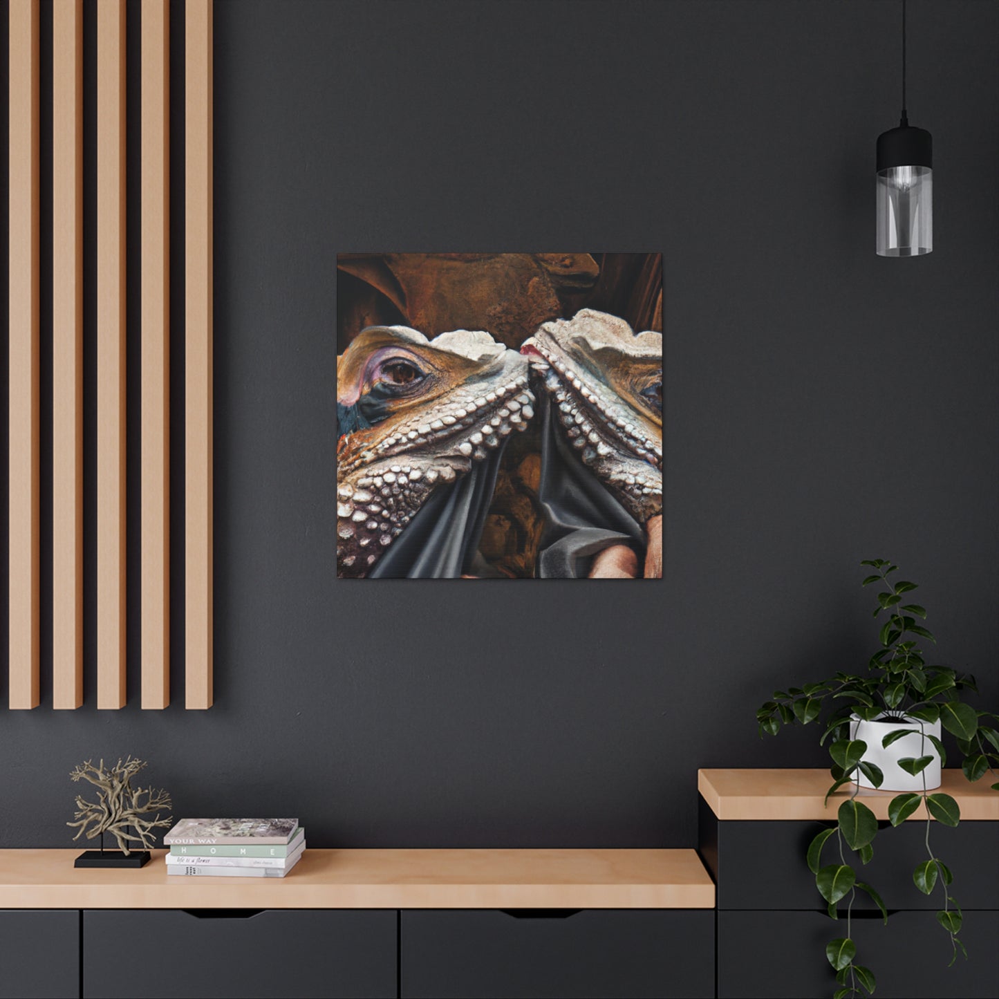 "Frog-like Frilled Lizard" - Canvas