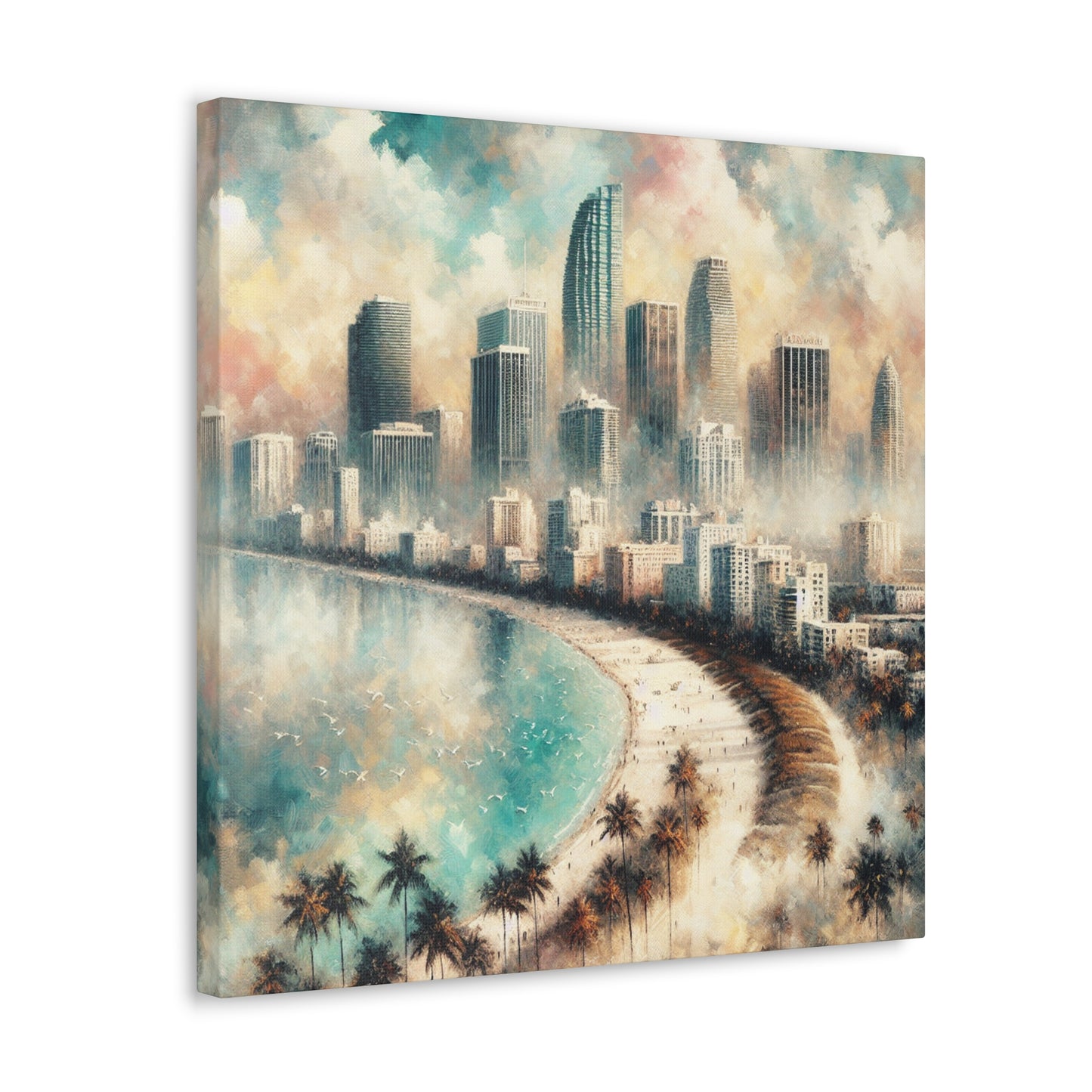 "Miami's Vibrant Coastal Flair" - Canvas