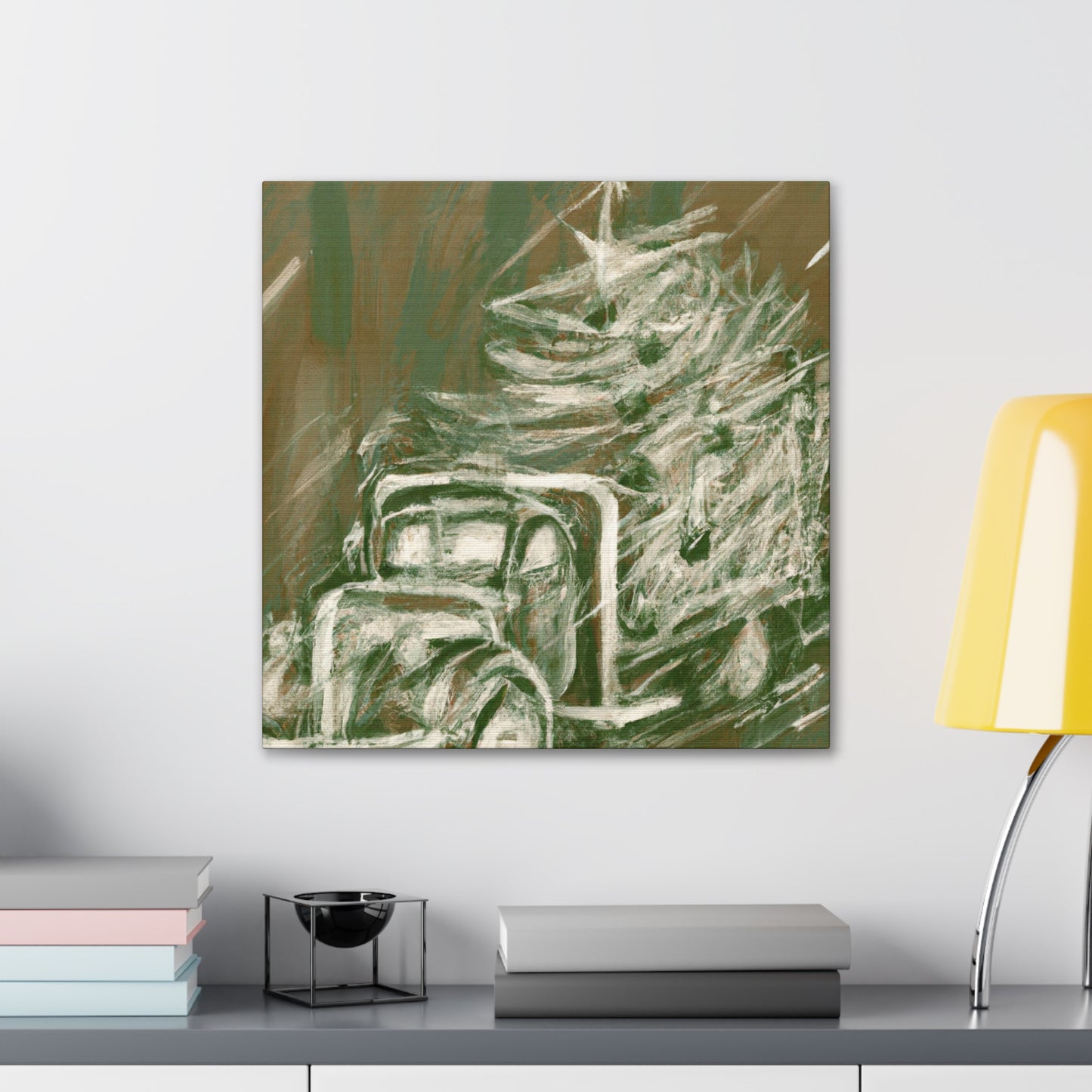 "Christmas Tree Truck Dashing" - Canvas