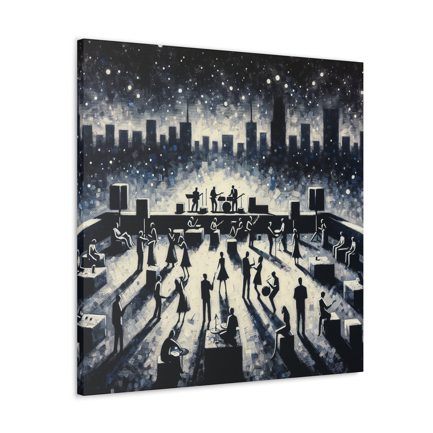 "Midnight on Rooftops" - Canvas