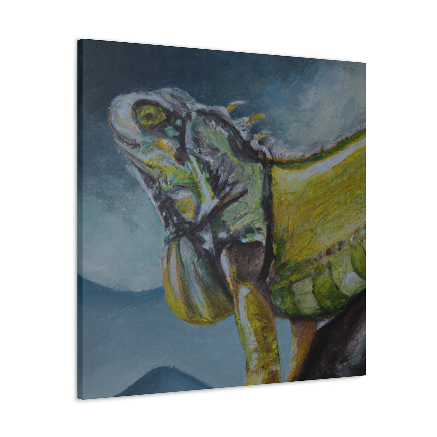 "Iguanas in Colorful Bloom" - Canvas