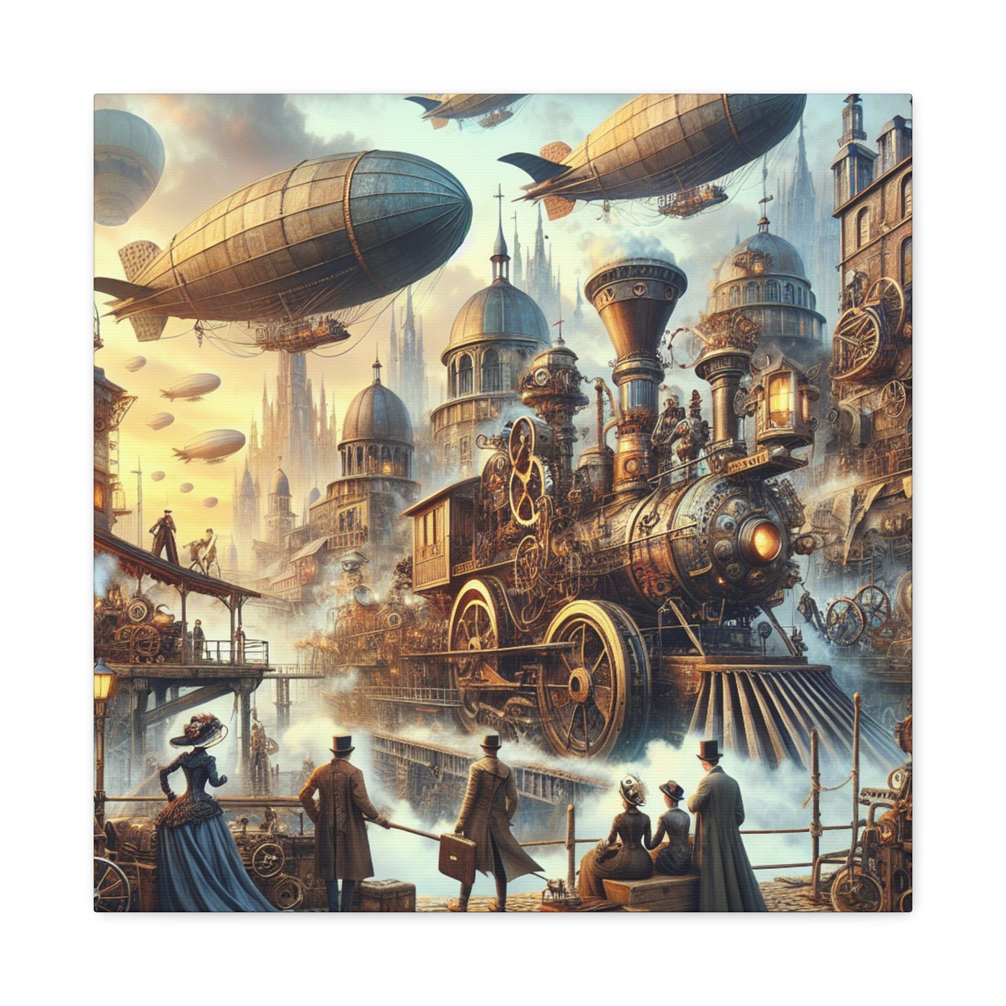 "Mechanical Dreamscape Voyage" - Canvas