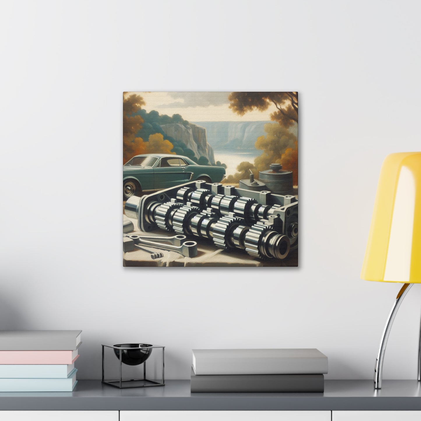 "Mechanical Serenity: Camshaft" - Canvas