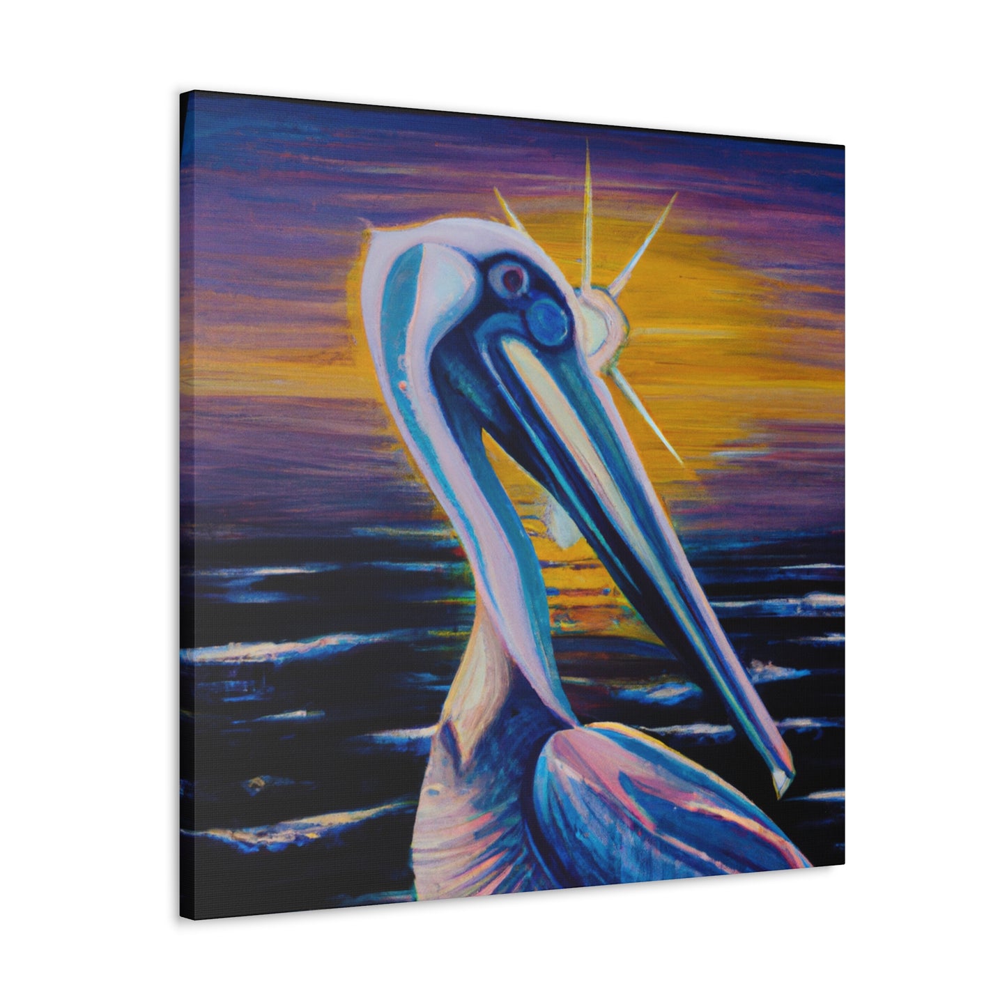 "Pelican in Flight Deko" - Canvas