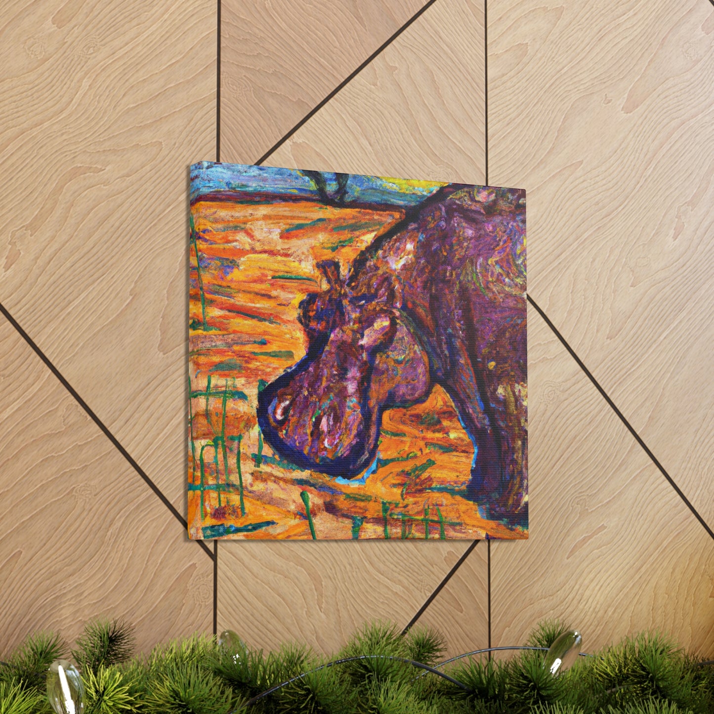 "Hippo at Dusk" - Canvas